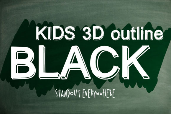 Kids 3D Outline Black: The Bold Font for Creative Products